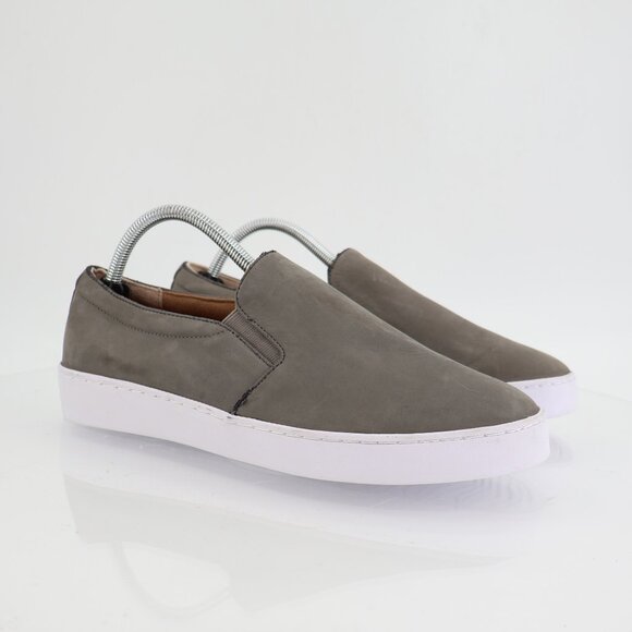 Vionic Midi Sneakers Flats Size 10 Grey Nubuck Leather Slip On Platform - Picture 1 of 15